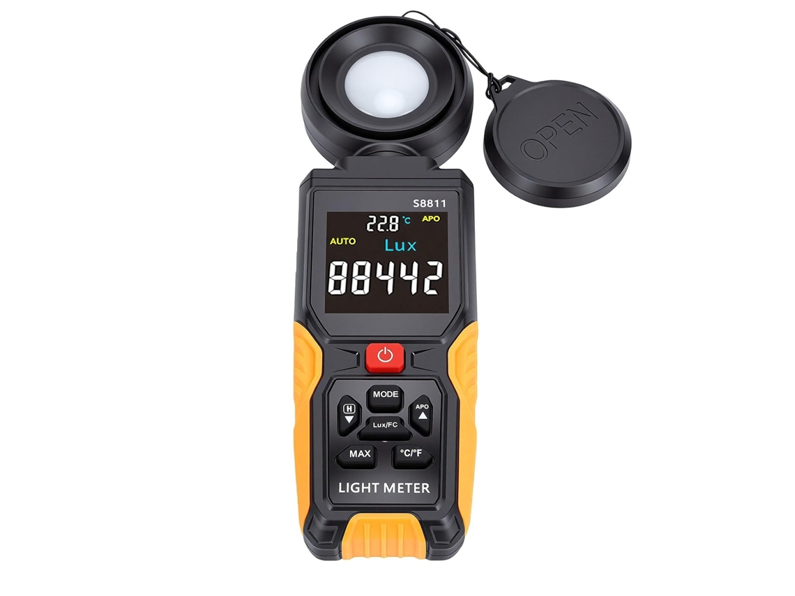 Medidor De Luz Digital Com Sonda Giratória 270°, Alta Precisão 200.000