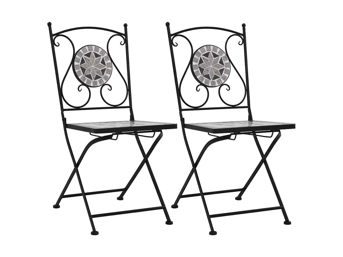 Folding Chair, Folding Chairs Vidaxl Cinzeto Cerâmica (n/a)