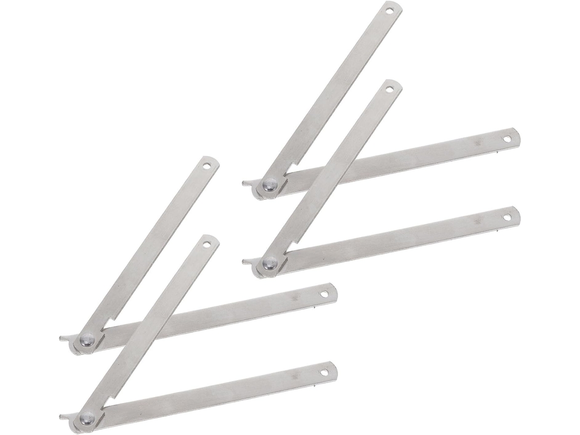 Lurrose Conjunto De 4-hastes Suporte Para Tampa Mesa Dobrável Em Aço Inoxidável, Dobradiças De Suporte Para Tampa