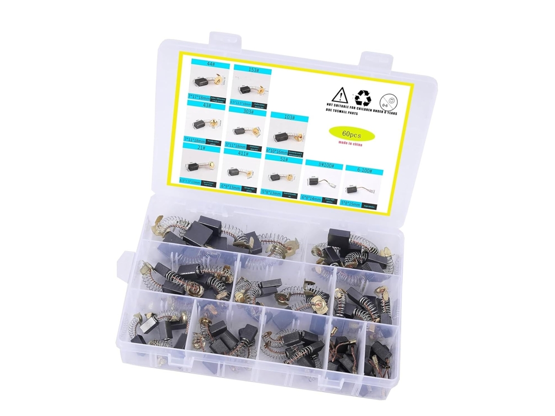 Pacote Com 60 Escovas Para Motor Elétrico, 10 Escovas De Carvão Cobre, Tamanho Ideal Para Substituição E Manutenção De