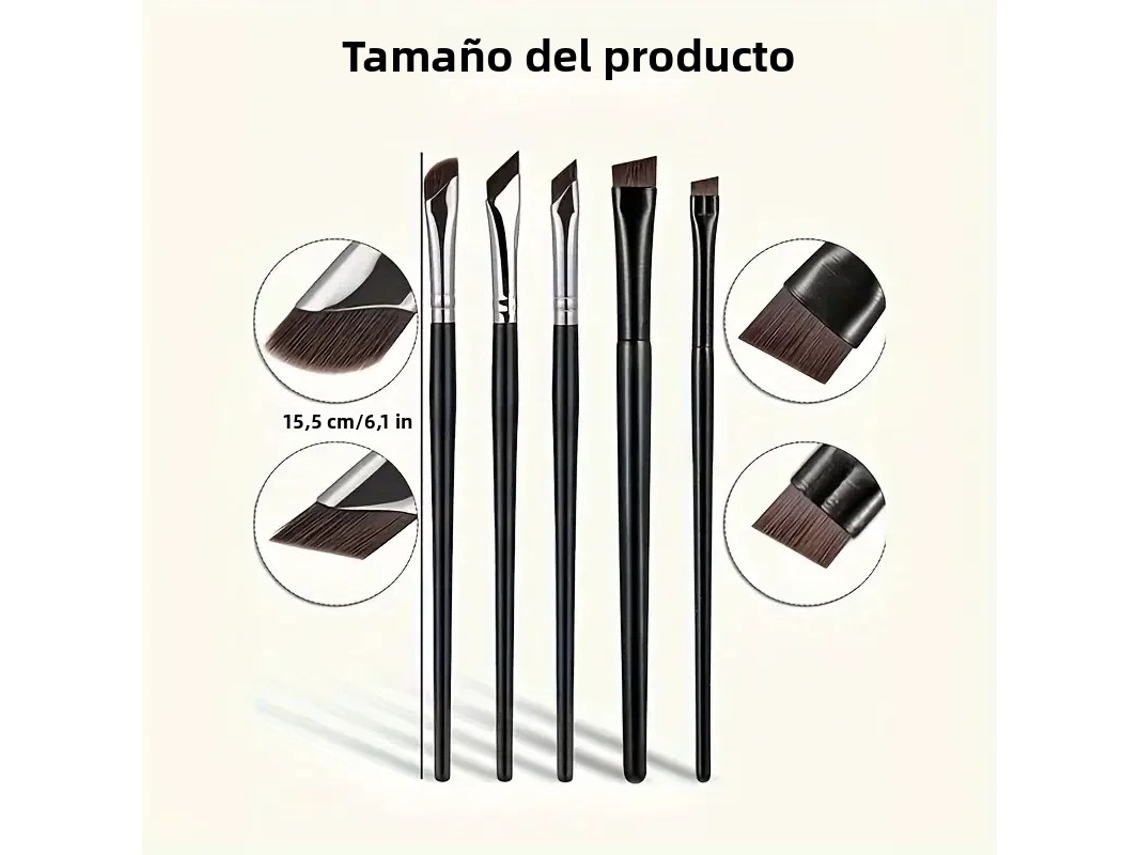 Conjunto de Pincéis para Delineador com Lâminas Finas e Angulares para uma Aplicação de Maquiagem Precisa. MDUG