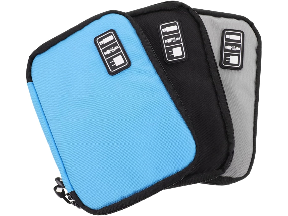 Conjunto De 3 Peças De Bolsas Organizadoras Para Cabos E Dispositivos Eletrônicos, Com Compartimentos Reforçados. Conjunto De 3 Peças D Gokoco
