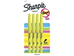Marcadores De Bolso Sharpie, Ponta Chanfrada, Amarelo Fluorescente, 4 Unidades Olysi Shop