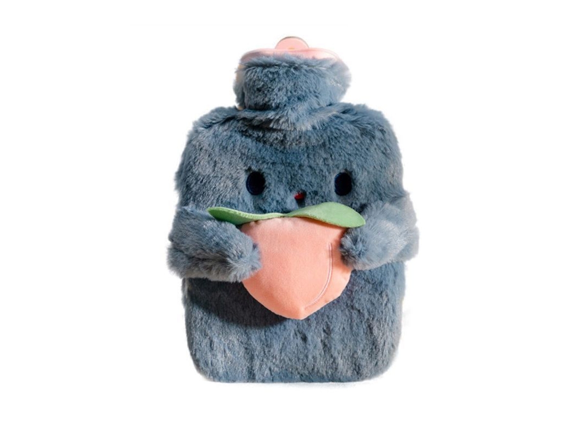 Fundita De Água Quente Linjou Com Capa De Lã Impermeável De Pvc Para Inverno 1000ml Cinza