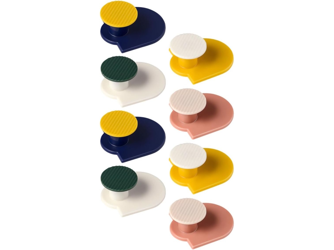 Conjunto De 8 Ganchos Adesivos Para Cabide De Parede, Sem Deixar Marcas, Com Design Simples E Resistente.