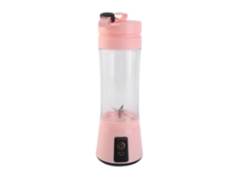 Misturadora portátil 380ml usb recarregável 6 lâminas rosa para shakes e alimentos para bebés S/MARCA
