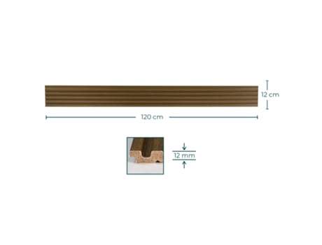 Painel Ripado Fino Castanho 120Cm X 12Cm KIAUSE