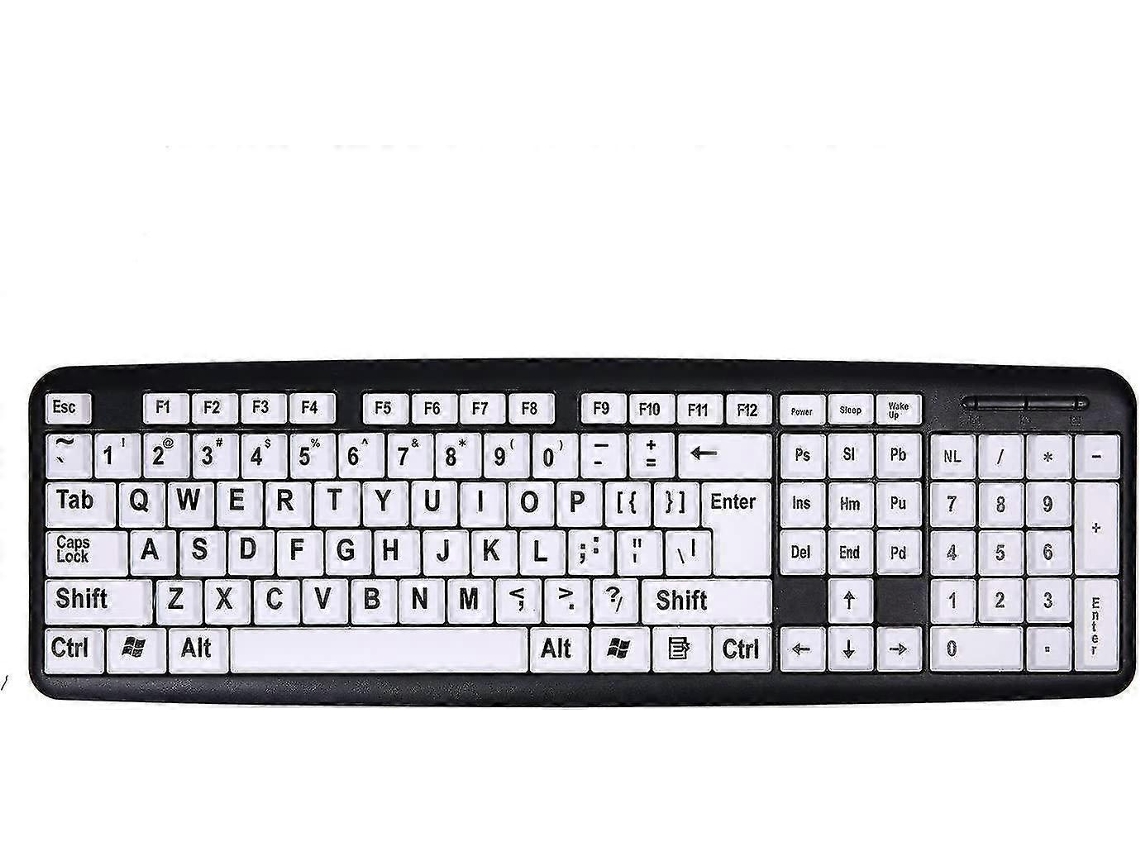 Teclado Com Fio Com Letras Grandes Teclado Com Teclas Grandes Teclados Usb Para Deficientes Visuais Ly Ebike