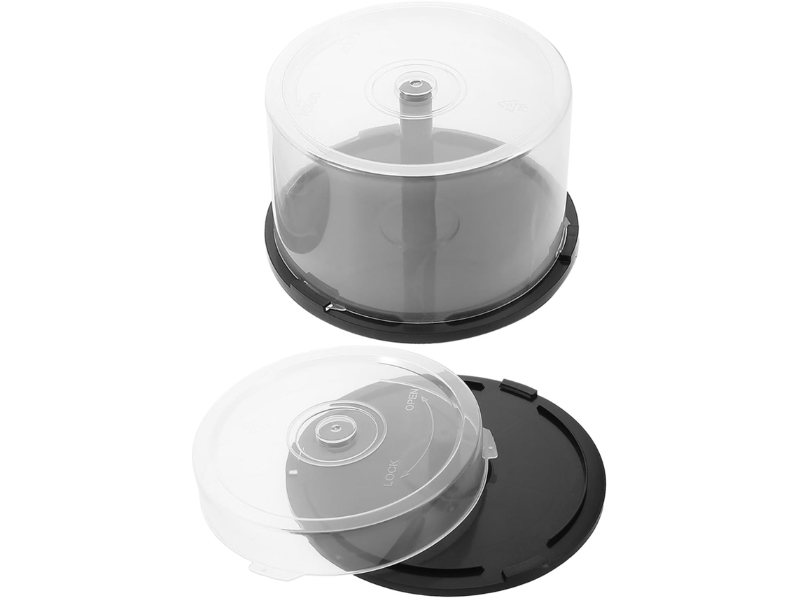 Conjunto De 2 Recipientes Plásticos Vazios Para Cds/dvds, De Grande Capacidade.