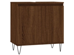Bathroom Cabinet, Bathroom Cabinets Vidaxl Marrom Madeira Processada (n/a)