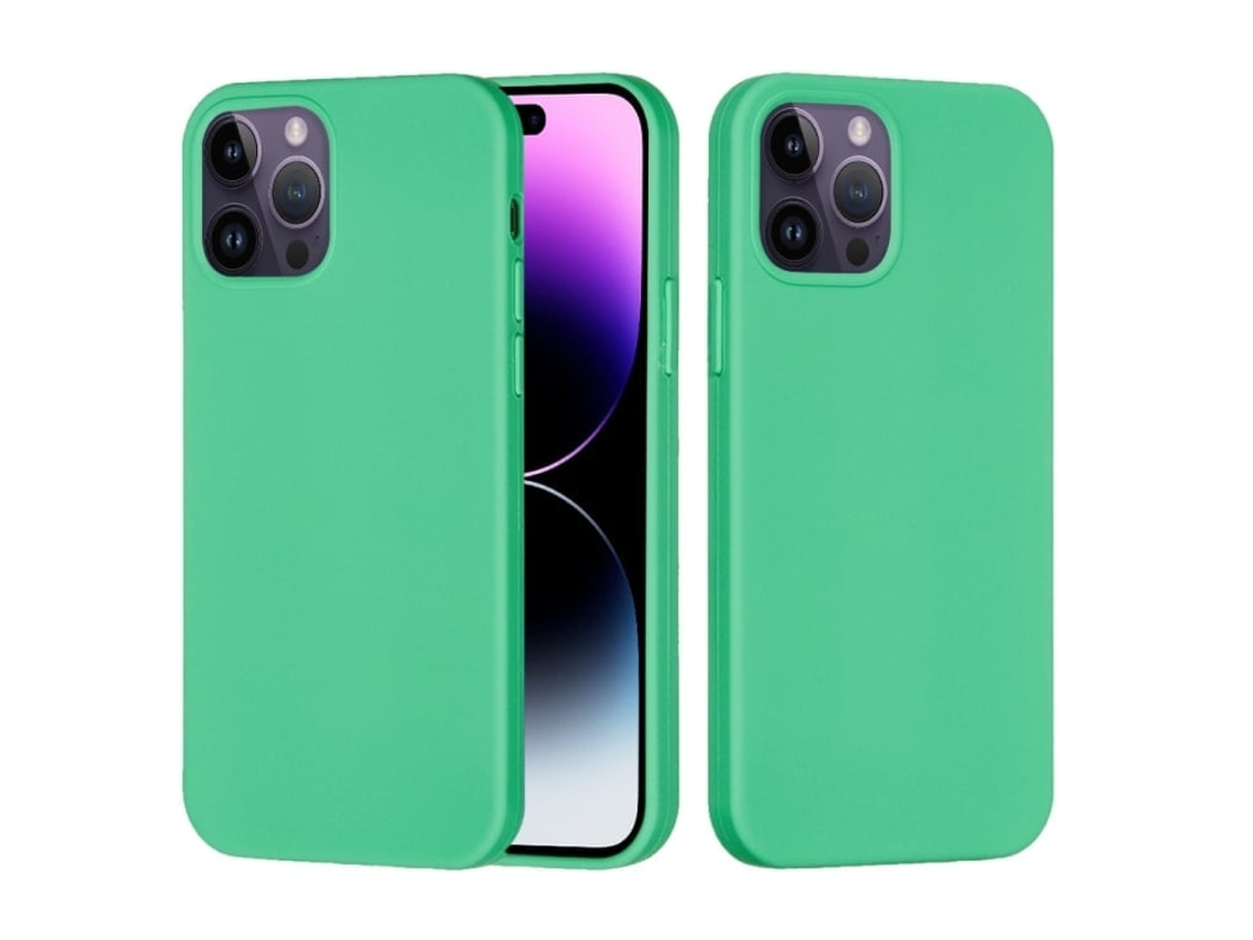 Capa De Silicone Para Iphone 14 Pro - Cor Sólida, Proteção Fina E Antiaderente - Verde