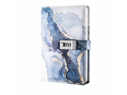 Caderno A5 Azul Escuro Com Proteção Uv, Revestido Em Couro Pu E Com Caneta De Tinta Invisível