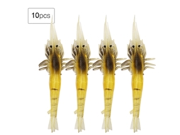 10 Peças de Isca Artificial Camarão Macio Realístico para Pesca S/MARCA