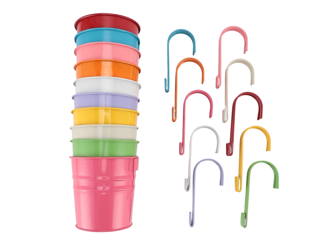 Vasos de Flores Primerox de Ferro com Furos de Drenagem