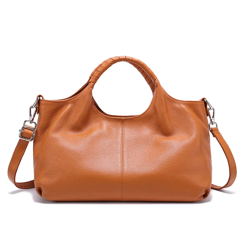 (1537-marrom) Bolsa De Ombro Feminina De Luxo Em Couro Genuíno 100% - Design De Designer