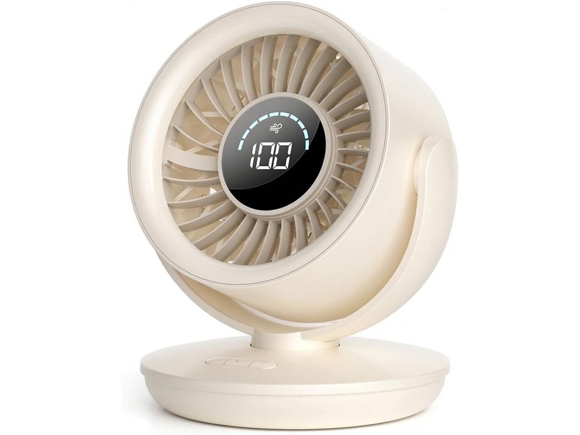 Mini Ventilador Mesa Recarregável Branco Controle Contínuo
