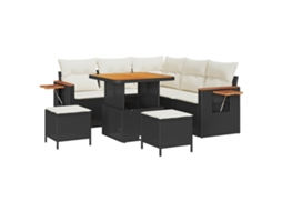 Maison Exclusive - Conjunto De Sofá De Jardim Com Almofada 8 Pcs Preto E Creme