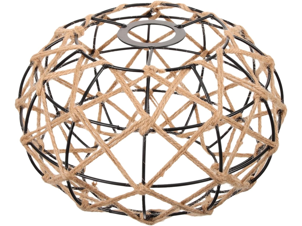 Luminária Decorativa de Ferro Trançado e Corda, Sem Rebarbas, Estilo Rústico Grande, para Pendurar na Sala de Estar Ou no Quarto. SFUSHOS