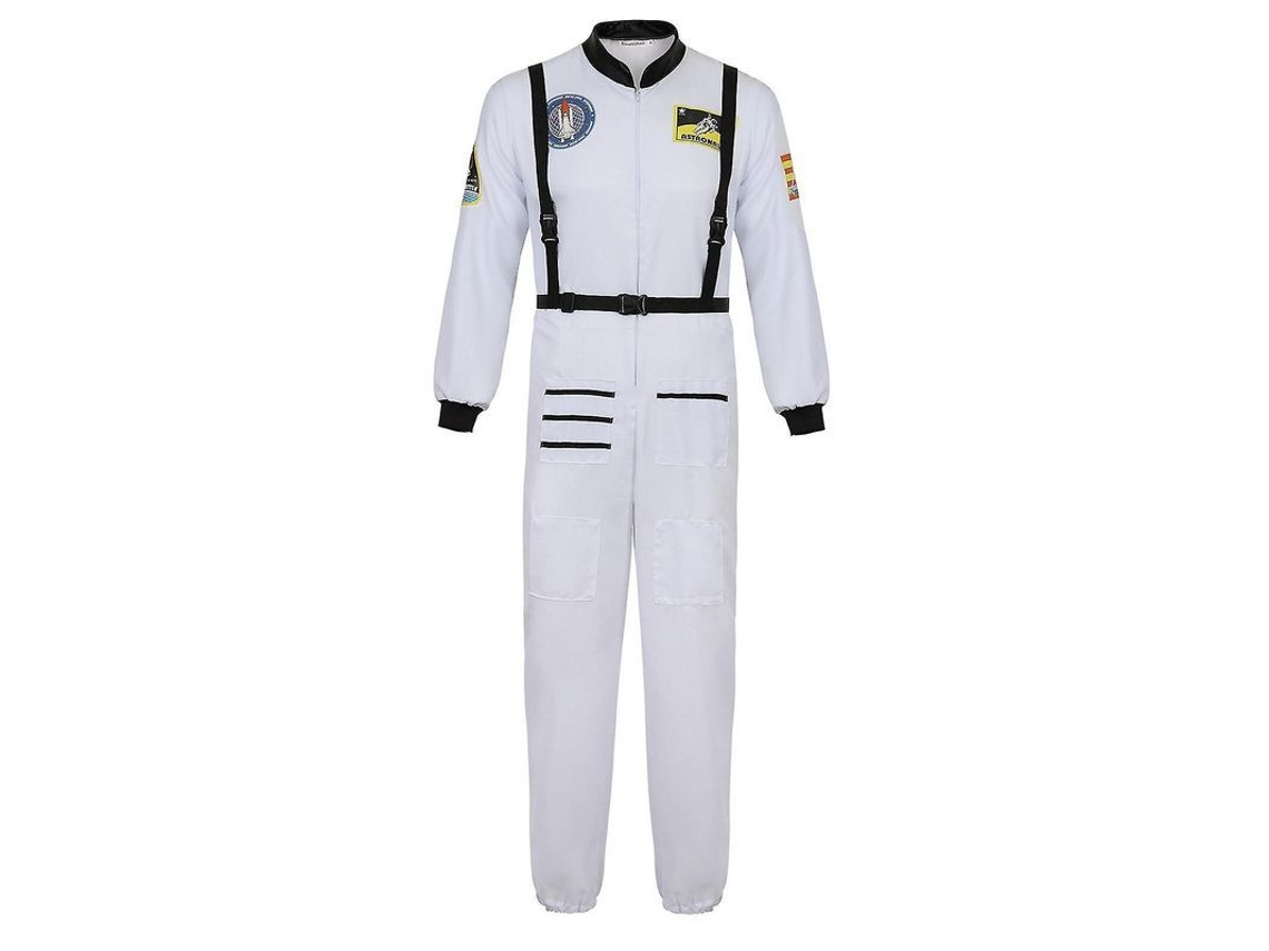 Traje De Astronauta Masculino, Conjunto Cosplay Halloween, Tamanhos Xs-xxxl, Poliéster, Origem China Continental Branco Para Homens