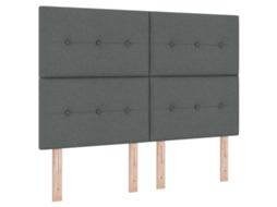Cabeceira Led com Cabeceira Cinza Escuro 144 cm Poliéster MAISON EXCLUSIVE