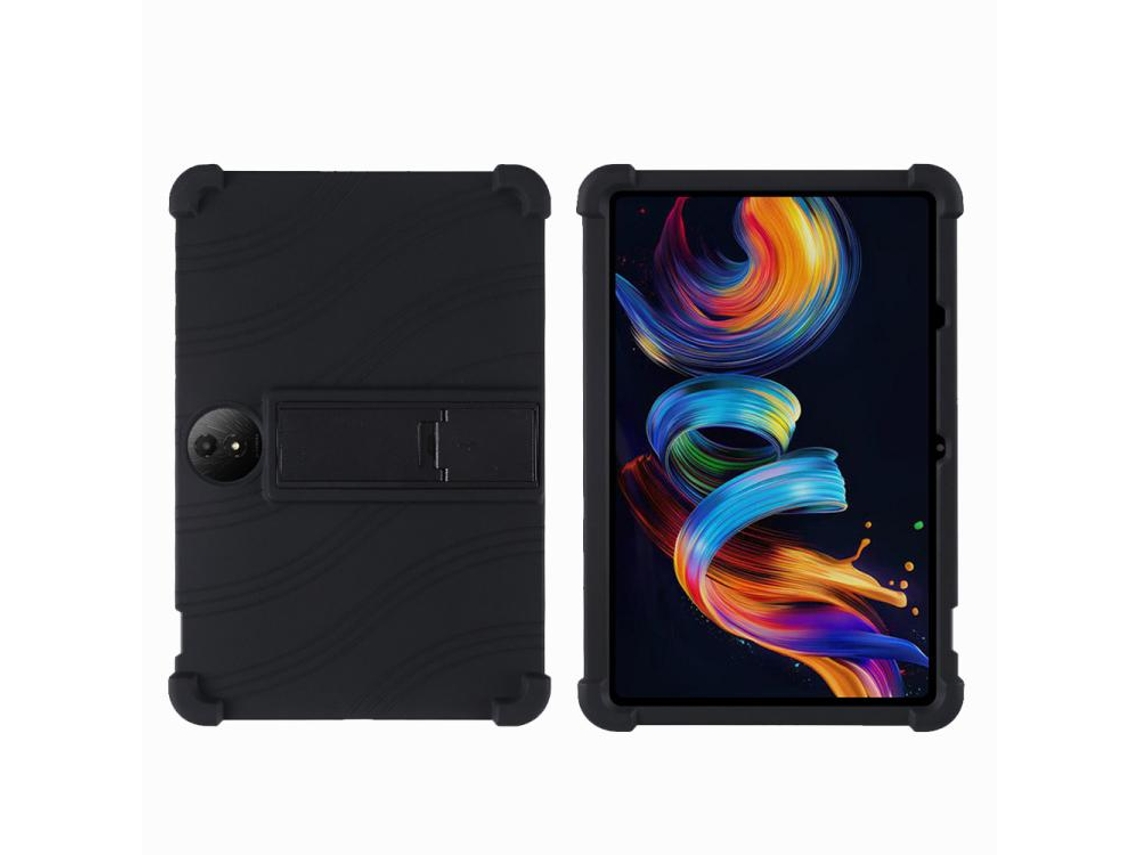 Capa De Silicone Anti‑choque Halinuia Com Suporte, Cor Preta Para Tablet Tcl Nxtpaper 11 Plus