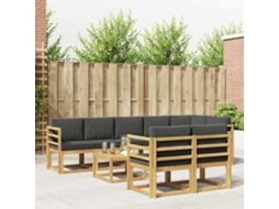 Vidaxl Conjunto De Sofás Para Exterior 9 Unid. Branco E Antracite