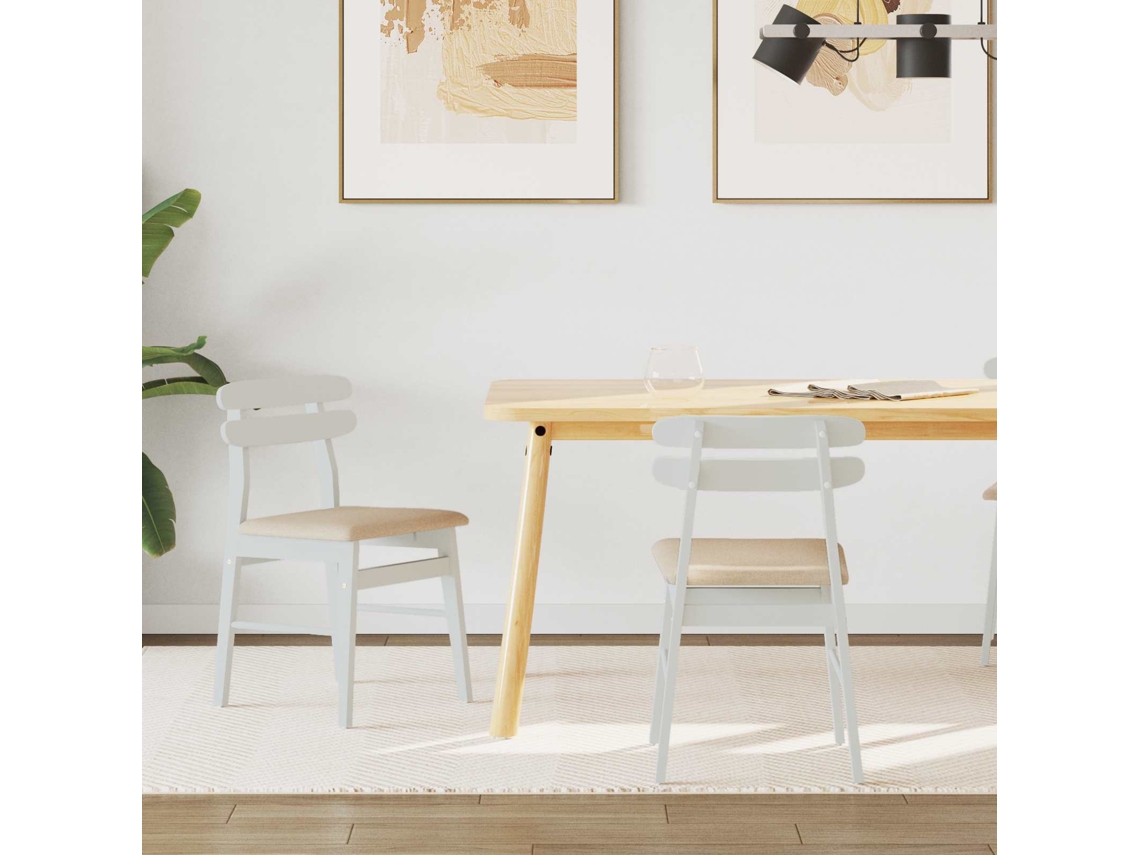 Vidaxl Cadeira De Jantar 2 Pcs Branco E Marrom