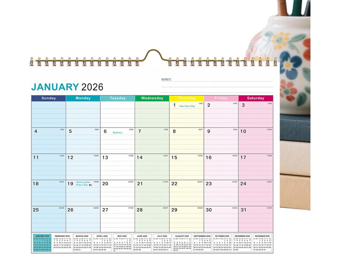 Calendário 2026, Diário, Semanal e Mensal de 18 a 2027 para Planejamento Familiar CHABERLU