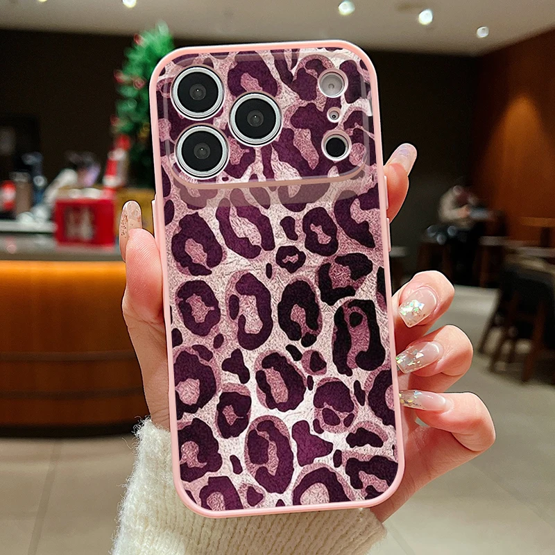 Capa Magnética Para Iphone 15 Com Estampa De Leopardo (rosa), Resistente A Impactos.