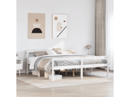 Vidaxl Cama Para Idosos Com Cabeceira 200x200 Cm Pinho Maciço Branco
