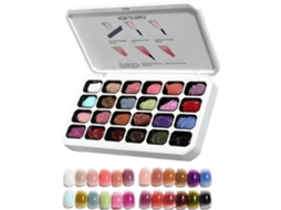 Paleta com 24 núcleos de esmalte em gel para manicure francesa.