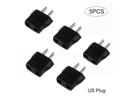 Conjunto De 5 Adaptadores Conversão Tomadas 110v Para 220v Viagem, Plugue Americano