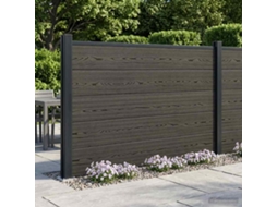 Vidaxl Conjunto De Cercas 180 X 105 Cm Wpc E Alumínio Preto