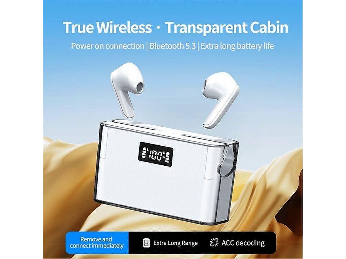 Fones De Ouvido Esportivos Semi Intra Auriculares Compatíveis Com Bluetooth, Com Estojo De Carregamento E Visor Digital Ly Ebike