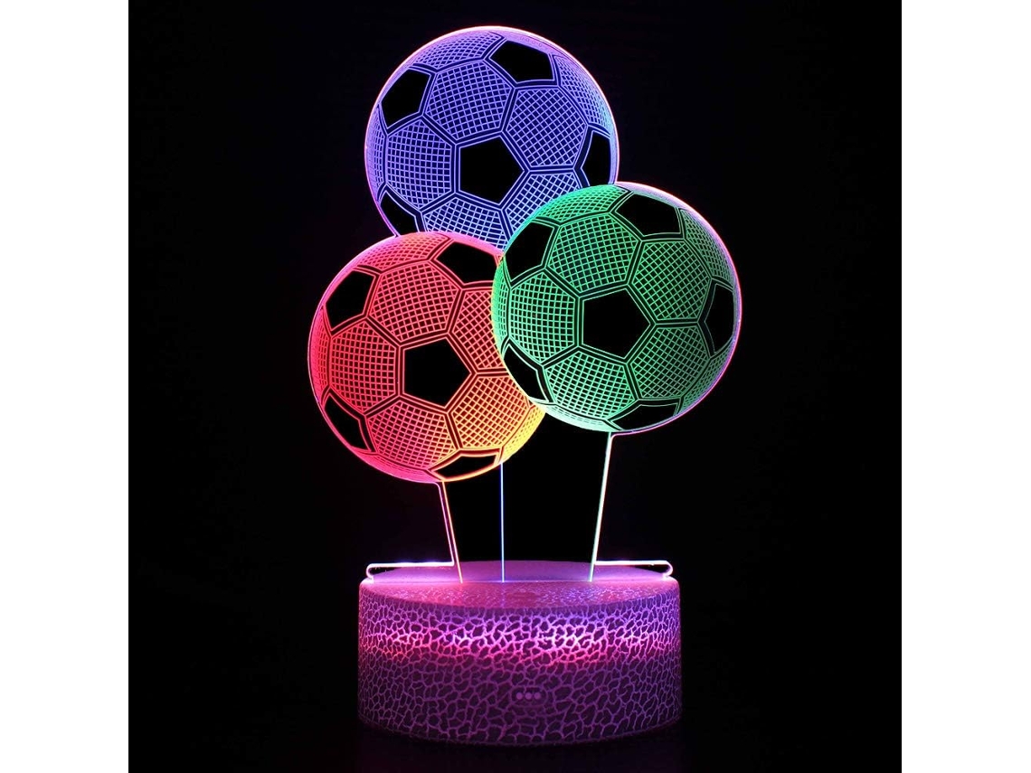 Luminária de Mesa 3d com Efeito Futebolístico, Perfeita para Decoração de Casa. Presente Ideal Fãs Futebol, Homens BRILVIBERA