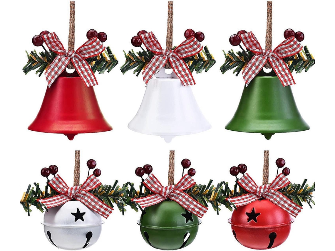 Conjunto De 6 Enfeites De Sinos De Natal, Sinos Artesanais, Recortes De Estrelas, Sinos Para Aniversários De Natal. Hengjian