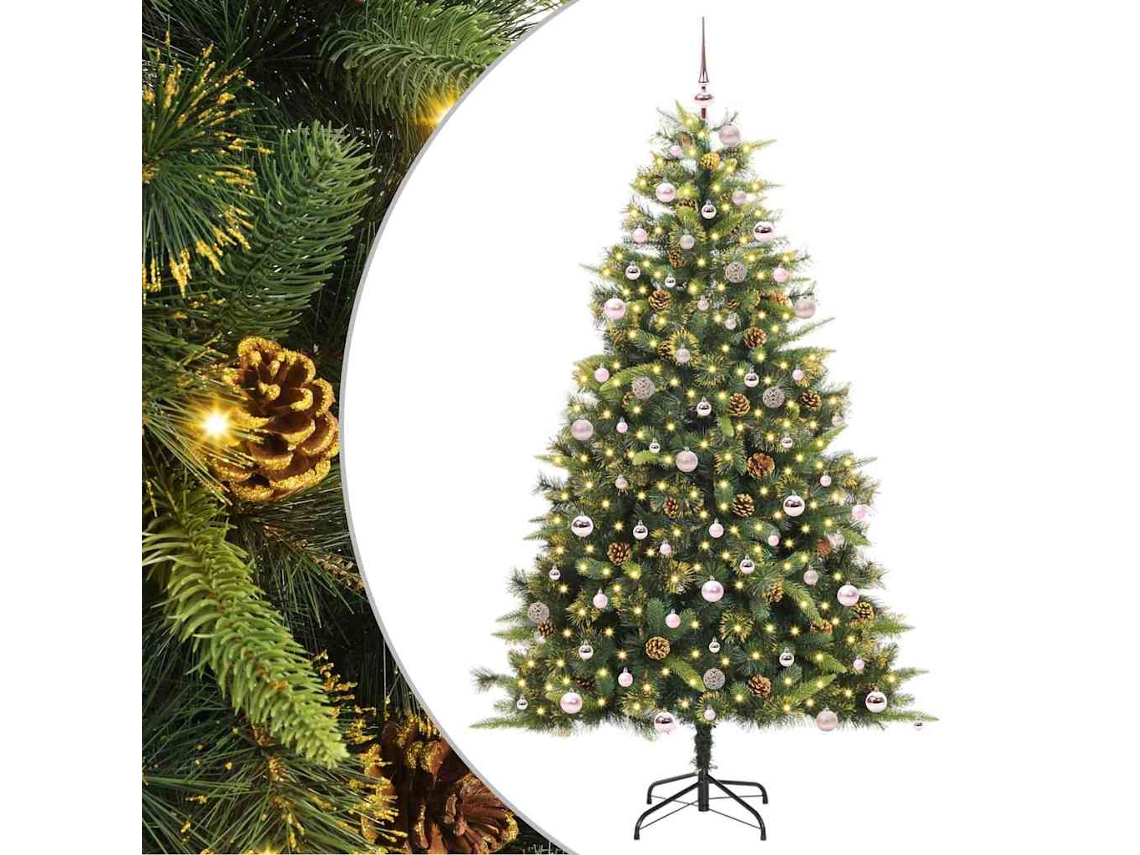 Conjunto 1 Árvore De Natal Artificial Vidaxl Verde Pvc (240 Cm)