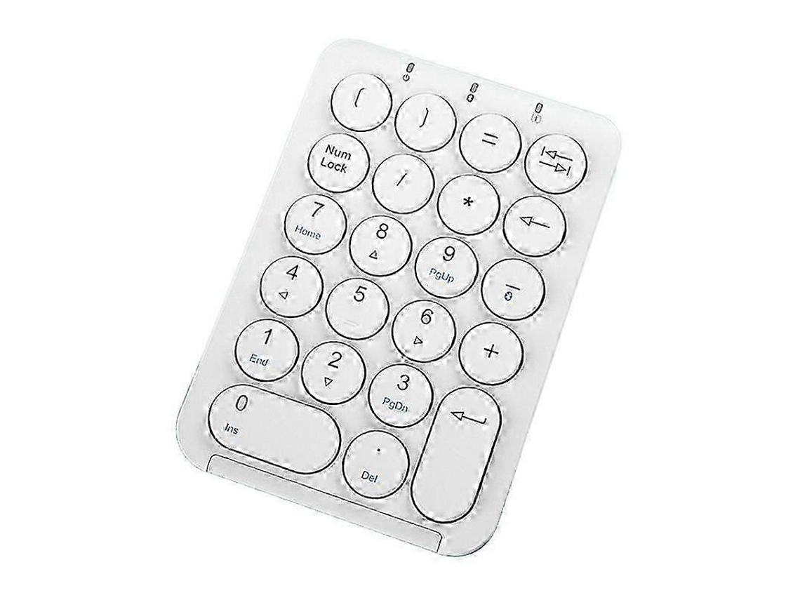 Teclado Numérico Sem Fio Bluetooth Com Teclas Redondas, 22 Teclas Recarregáveis ​​ Everley891 (branco)