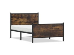 Bed Frame, Bed Frames Vidaxl Marrom Aço (100 X 200 Cm)
