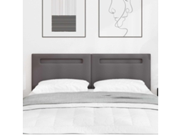 Vidaxl Cabeceira Led Cinzeto 144 Cm Couro Sintético