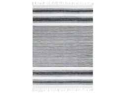 Tapete - A Fábrica De Decoração - Terra Algodão Listras - 160x230 Cm - 100% Algodão - Listras Preto-cinza-branco