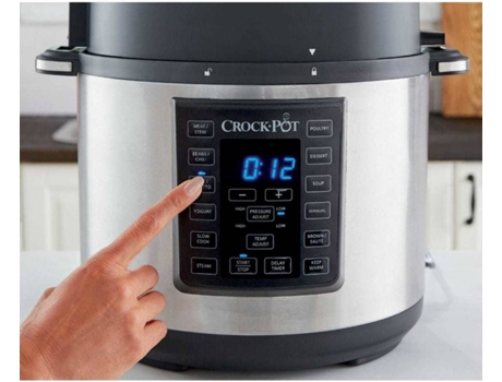 Máquina de Cozinha Multicooker CROCKPOT CSC051X-01 (5 L - 1100 W) — 4 opções para cozedura lenta, Selar/Saltear ou Vapor , 8 opções de cozedura rápida. Painel digital programável, com possibilidade de inicio diferido. Recipiente para cozinhar desmontável e com capacidade de 5L.