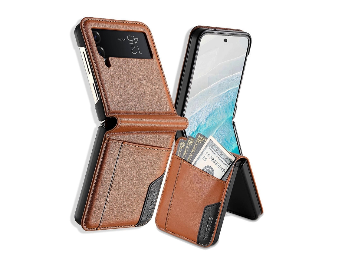 Capa De Celular De Couro Com Flip Magnético E Costura Rfid N.bekus P3