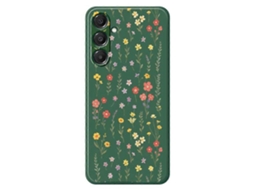 Capa Traseira De Tpu Com Estampa De Flores E Grama Para Samsung Galaxy A16 5g 4g, Verde