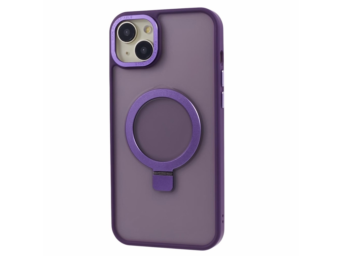 Suporte Casa Magsafe Para Iphone 15 Pele Sintética Roxo