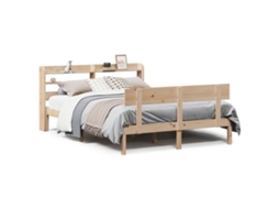 Bed Frame, Bed Frames Vidaxl Marrom Madeira De Pinho (160 X 200 Cm)