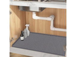 Tapete de Silicone com Estrutura Alveolar, 700x560mm, Cinza, Antiderrapante BRILVIBERA