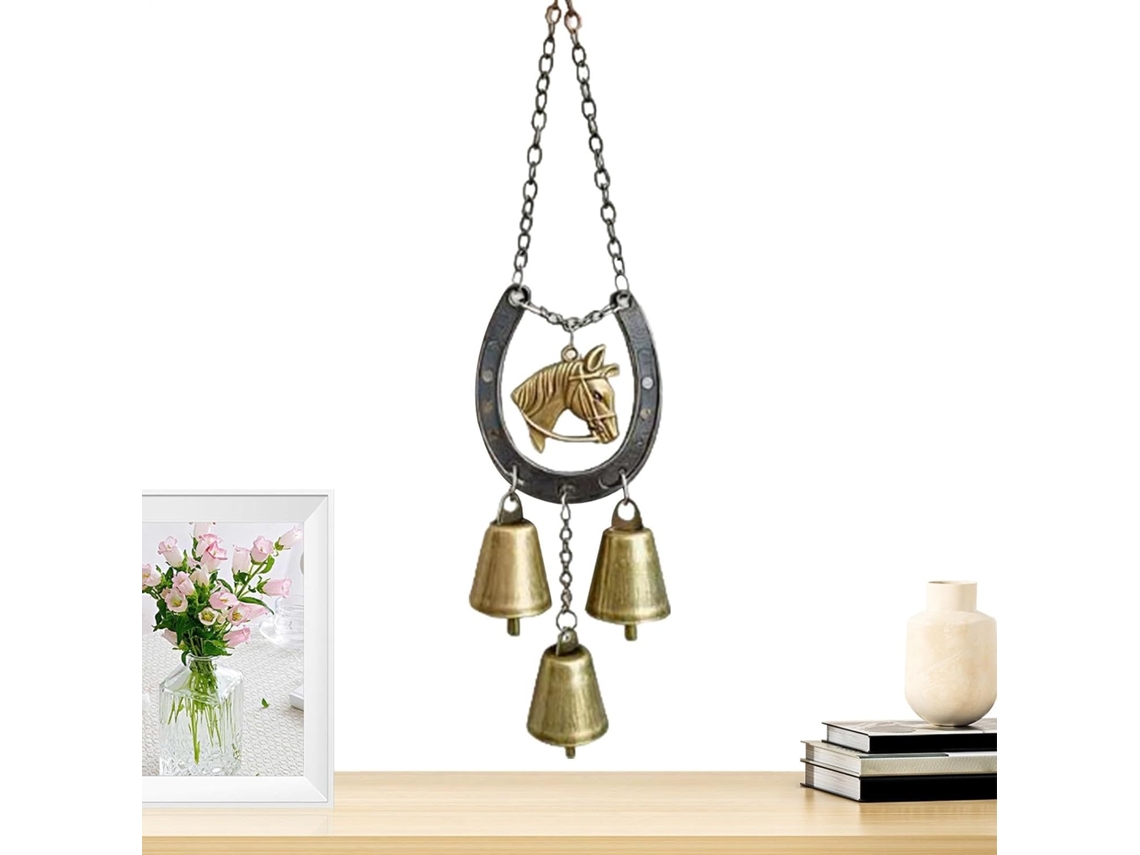 Sino de Jardim Sino Ornamental Artístico de Metal para Pendurar Ao Ar Livre, 24,6 Cm, Giratório, com Som Suave CHABERLU