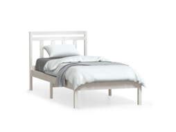 Estrutura de Cama 100x200 Cm Pinho Maciço Branco MAISON EXCLUSIVE