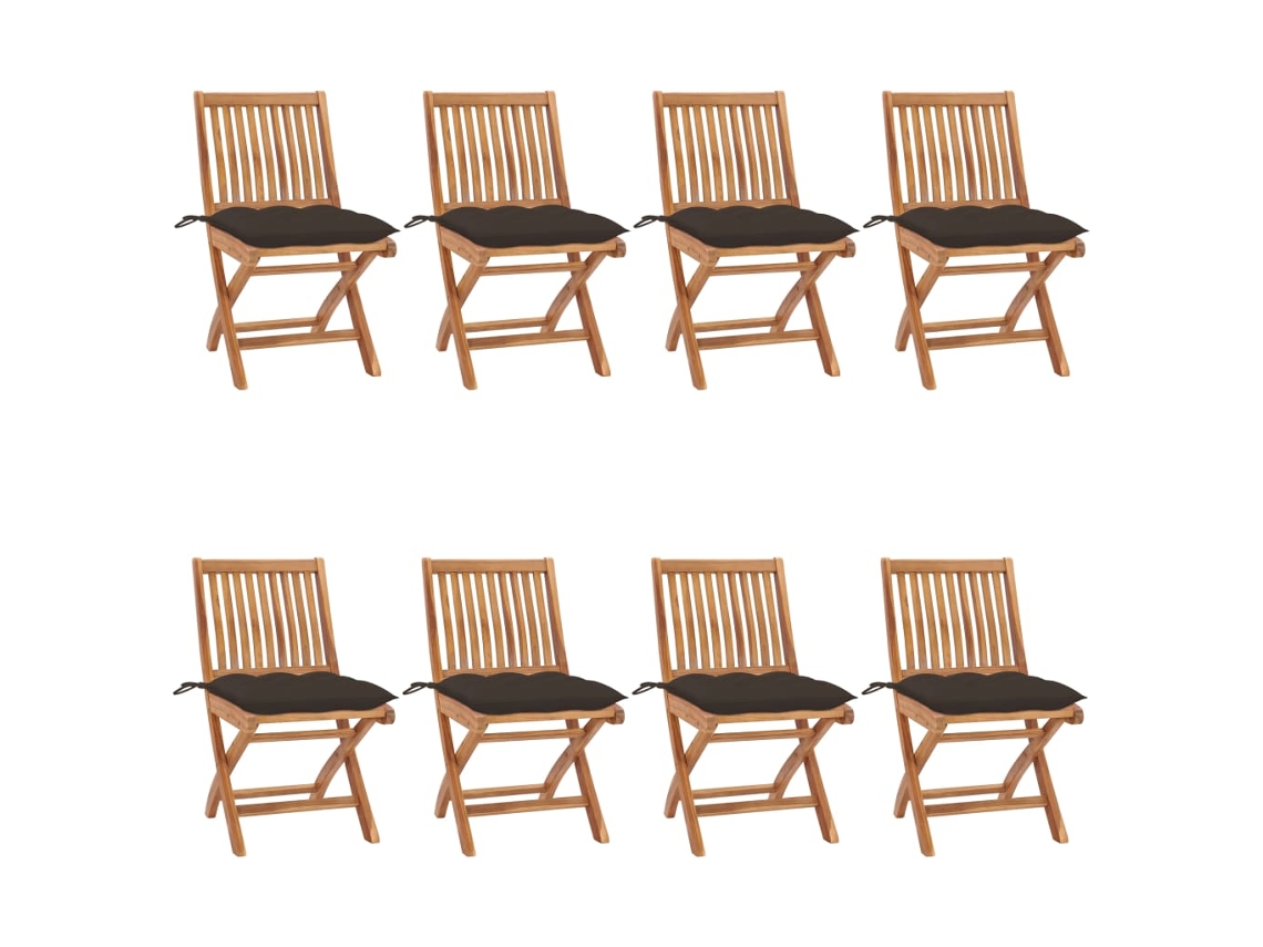Folding Chair, Folding Chairs Vidaxl Cinzento-acastanhado Madeira (n/a)